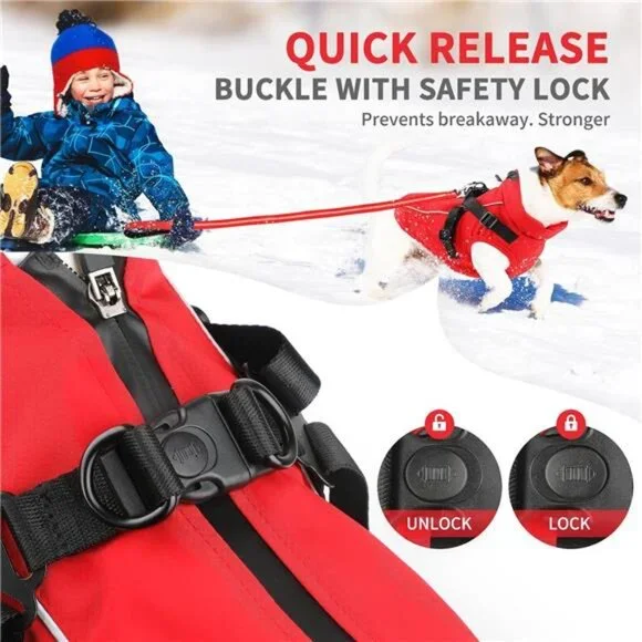 Dog Winter Coat Reflective Water-Resistant Jacket, Fleece Lined Puppy XS - Picture 5 of 8